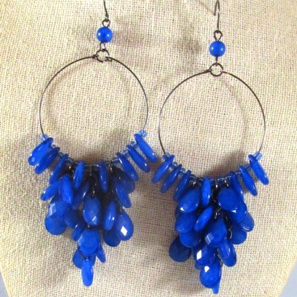 Hand Crafted Jewelry - Bohemian Round Hoop Beaded Dangle Long Earrings